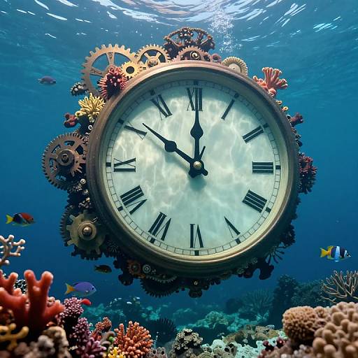 Surreal Underwater Clockscape