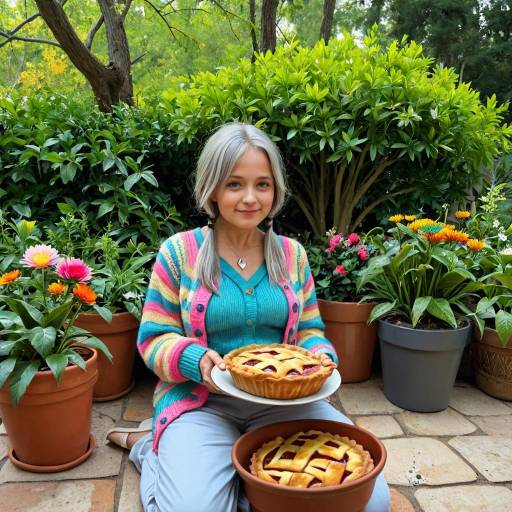 Cheerful Elderly Woman in Tranquil Garden Cheerful Elderly Woman in Tranquil Garden
