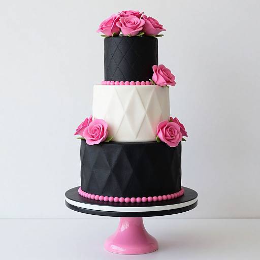 Elegant Geometric Three-Tier Cake