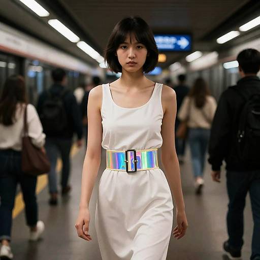 Surreal Artist with Holographic Belt