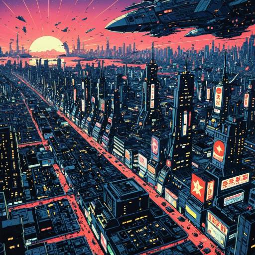 Futuristic Megacity Under Starship Bombardment