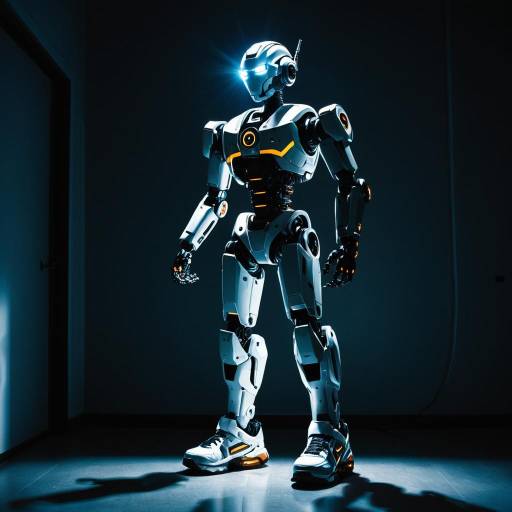 Futuristic Humanoid Robot with Glowing Eyes