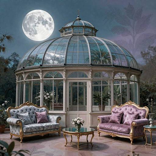 Ethereal Moonlit Conservatory with Botanicals