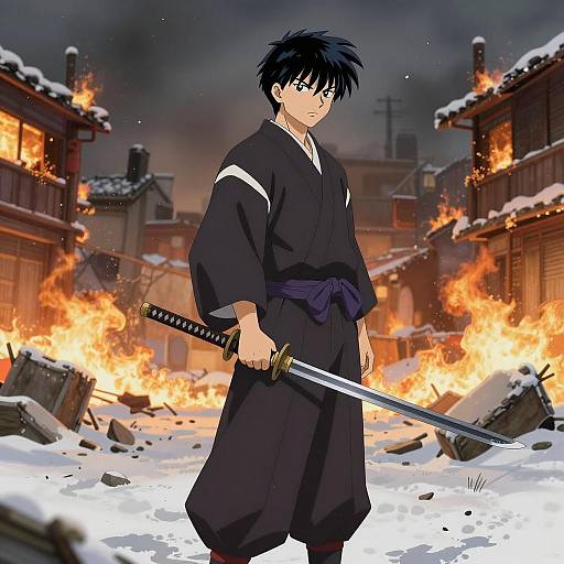 Rurouni Kenshin in a Fiery Snowstorm