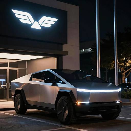 Futuristic Flying Car at Night