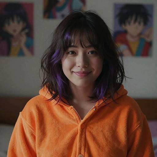 Moody Anime Onesie Portrait — Two-Tone Hair