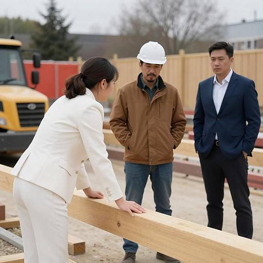 Engaging Conversation at Construction Site