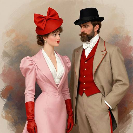 Elegant Vintage Couple in Warm Hues