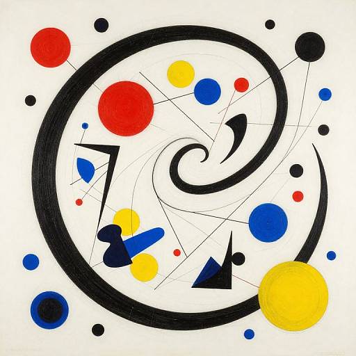 Abstract Miró-Inspired Dynamic Composition