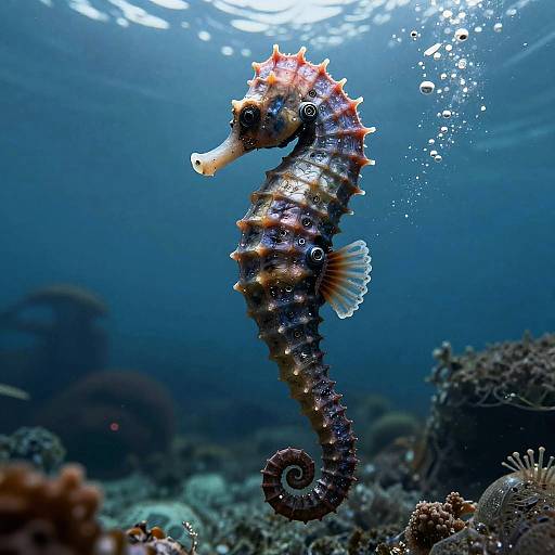 Epic Cybernetic Seahorse Underwater Scene