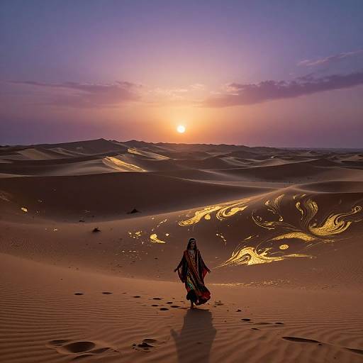 Dreamlike Desert with Ethereal Twilight