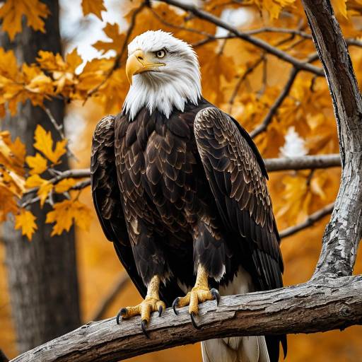 Hyper-Realistic Bald Eagle in Autumn