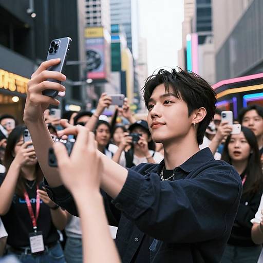 Influencer Selfie in Vibrant City