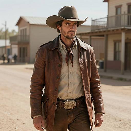 Cowboy in Western Street