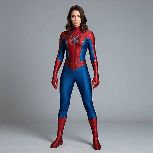 Woman in Spider-Man Costume Full-Body