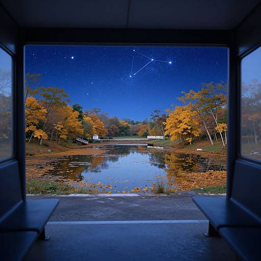 Ethereal Vaporwave Autumn Landscape