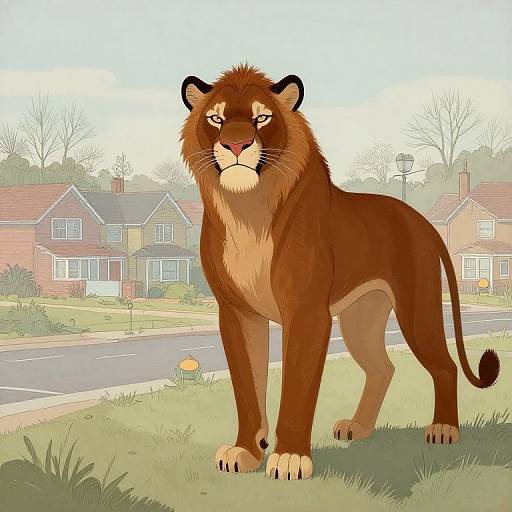 Mufasa in Contemporary Line Art