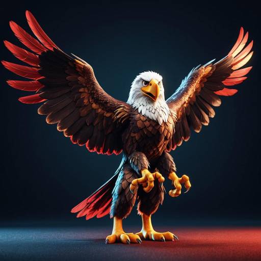 3D Render of Humanoid Eagle Mascot 3D Render of Humanoid Eagle Mascot