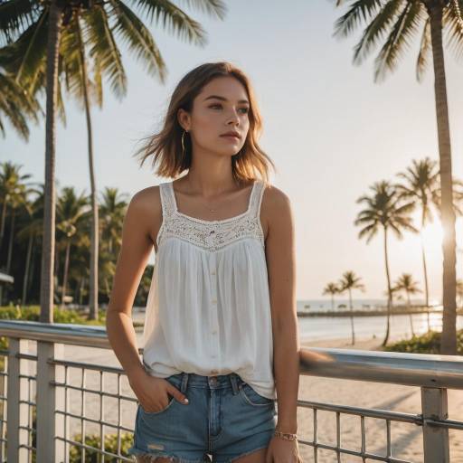 Young Woman in Relaxed Beach Setting