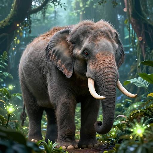 Furry Elephant in Mystical Jungle
