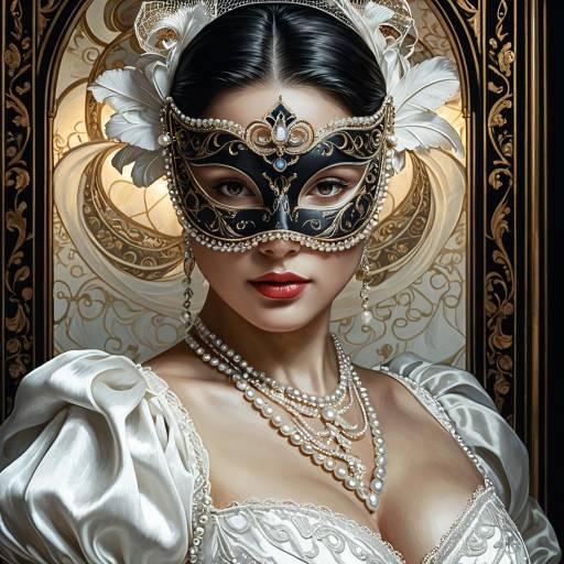 Elegant Venetian Masquerade Lady Portrait Elegant Venetian Masquerade Lady Portrait