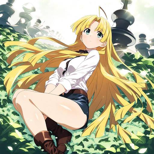 Illustration of Asia argento, high school dxd in the style of Takemura sessyu