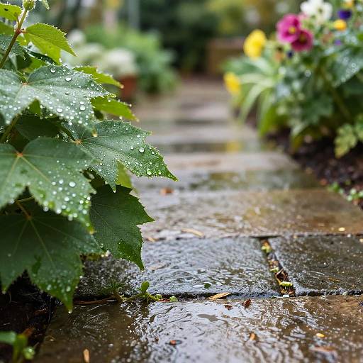 Pristine Rain-Kissed Garden Pathway