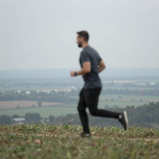 Lone Runner on a Hazy Hilltop