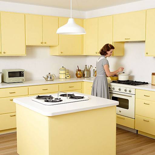 Mid-Century Modern Retro Kitchen Illustration