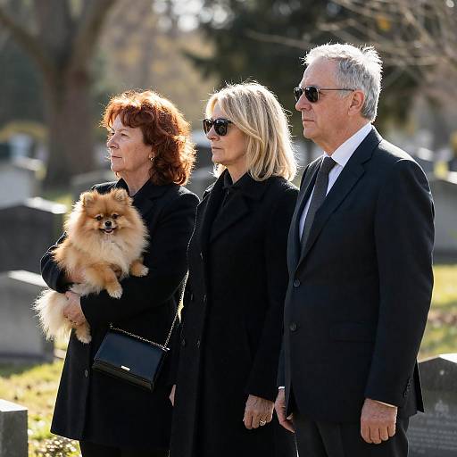 Somber Gathering in a Cemetery Setting