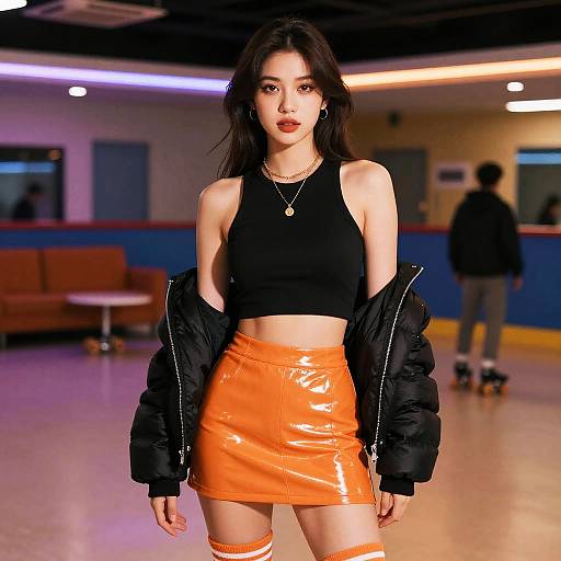 Streetwear Chic at Skating Rink