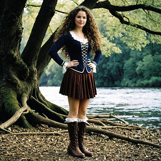 Young Woman in Riverdance Outfit by River