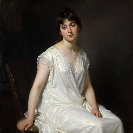 Serene Woman in White Dress