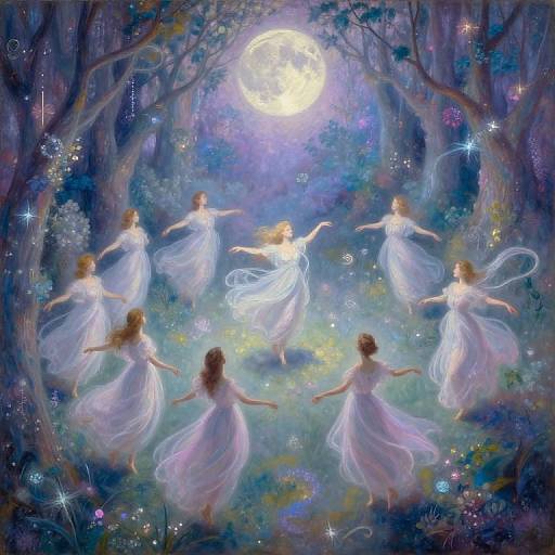 Ethereal Celestial Ballet in Moonlight