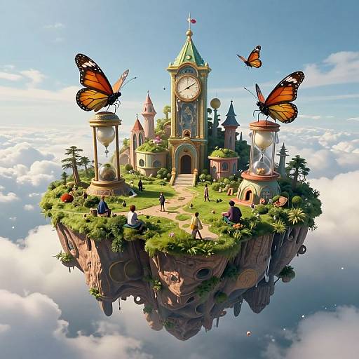 Surreal Floating Island Dreamscape