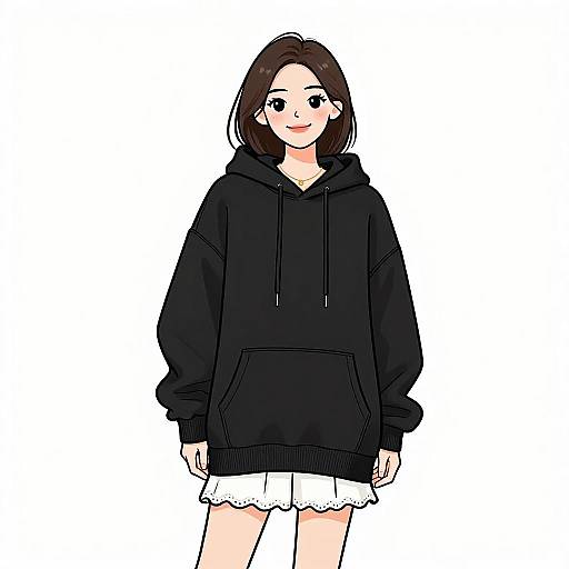 Smiling Woman in Casual Streetwear