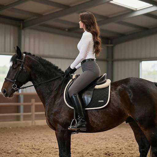 Elegant Equestrian in Rustic Barn Setting