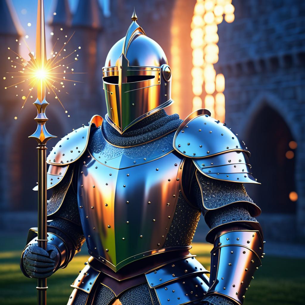 Epic Steel Knight in Medieval Realm