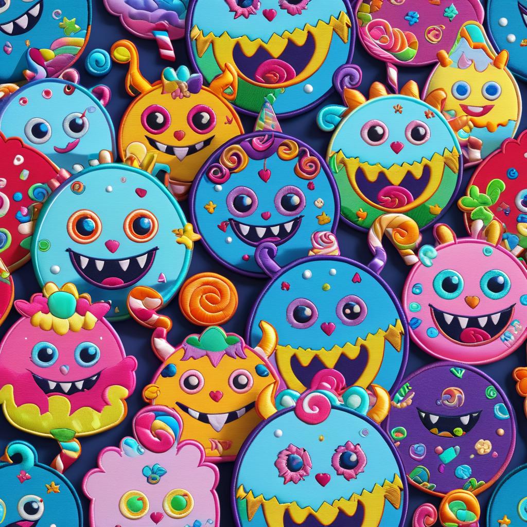 Whimsical Cartoon Monster Patch Design