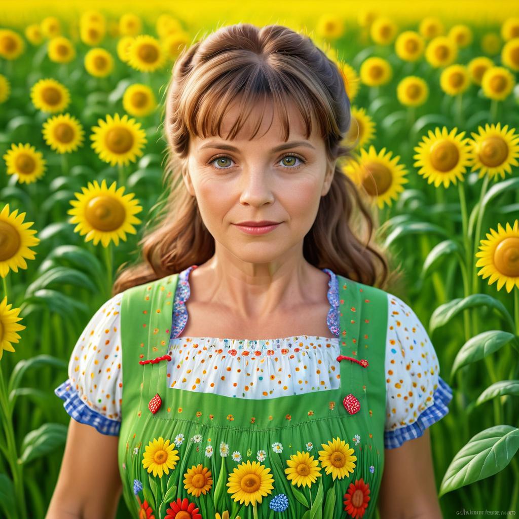 Vibrant Portrait of a Farm Woman