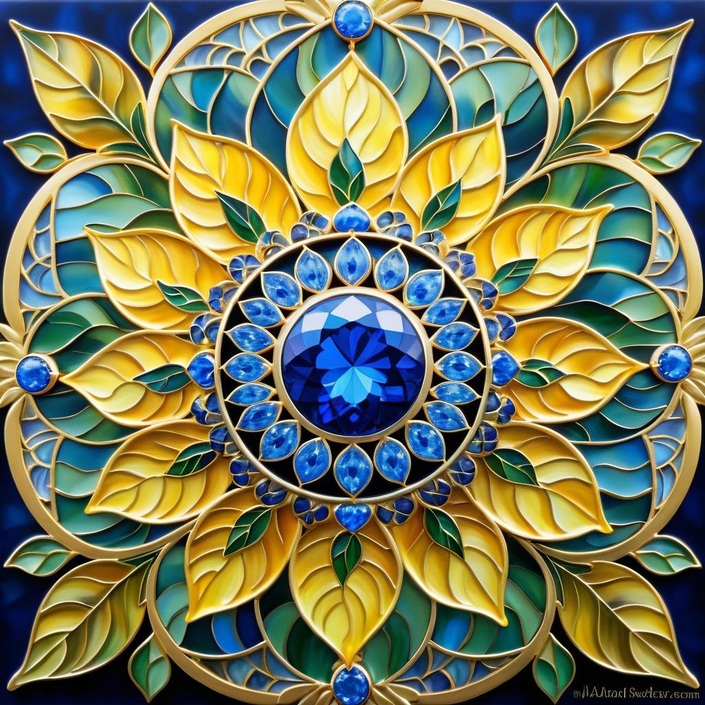 Vibrant Sunflower with Sapphire Center