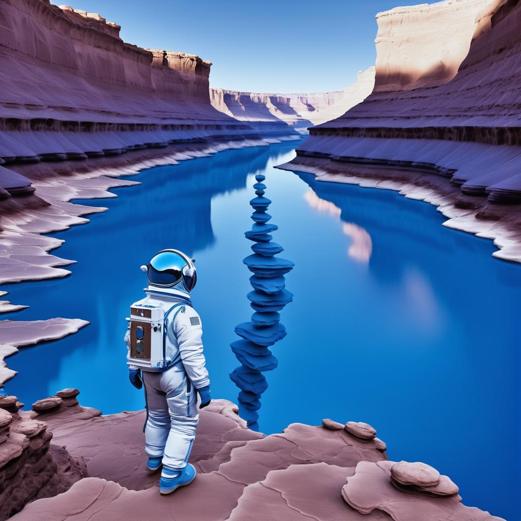 Astronaut in a Surreal Grand Canyon