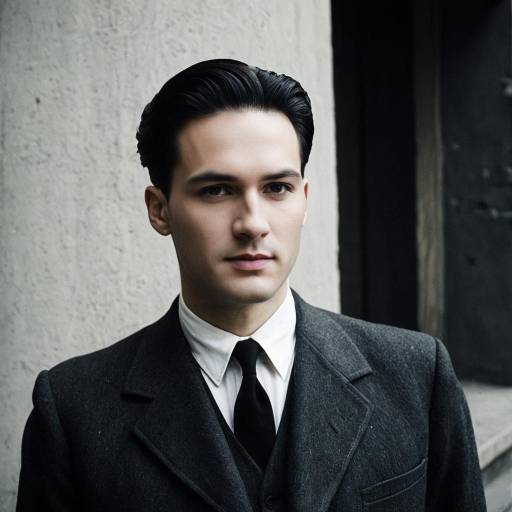 Man in 1940s Dark Suit Historical Costume