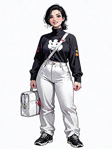 Stylish Woman in Casual Streetwear