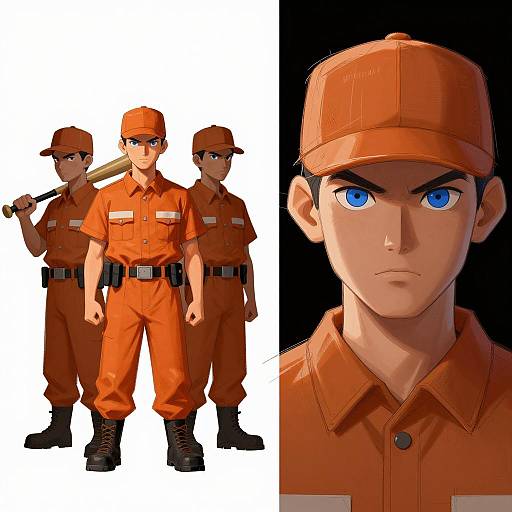 Prison Figures with Intense Eyes