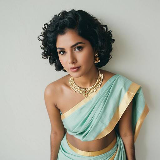 Traditional Indian Cosplay in Pastel Saree