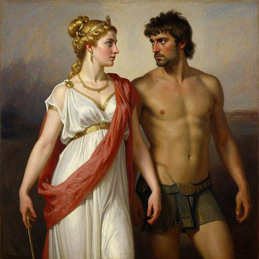 Greek Queen Clytemnestra and Aegisthus