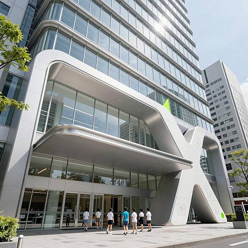 Futuristic Kindergarten Building Design Illustration