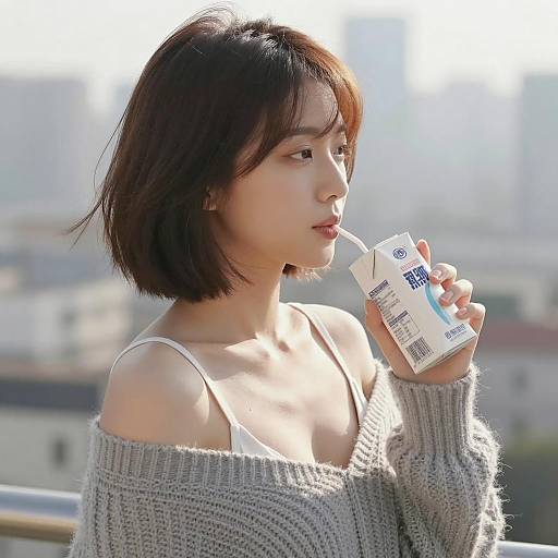 Asian Woman Enjoying a Sunny Day