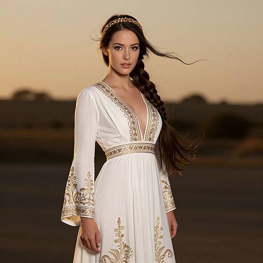 Elegant Woman with Intricate Braids